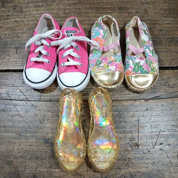 THREE Converse Lily Pulitzer Disney Princess Sz 7/8 & 9 Shoes Sneakers - Picture 1 of 9